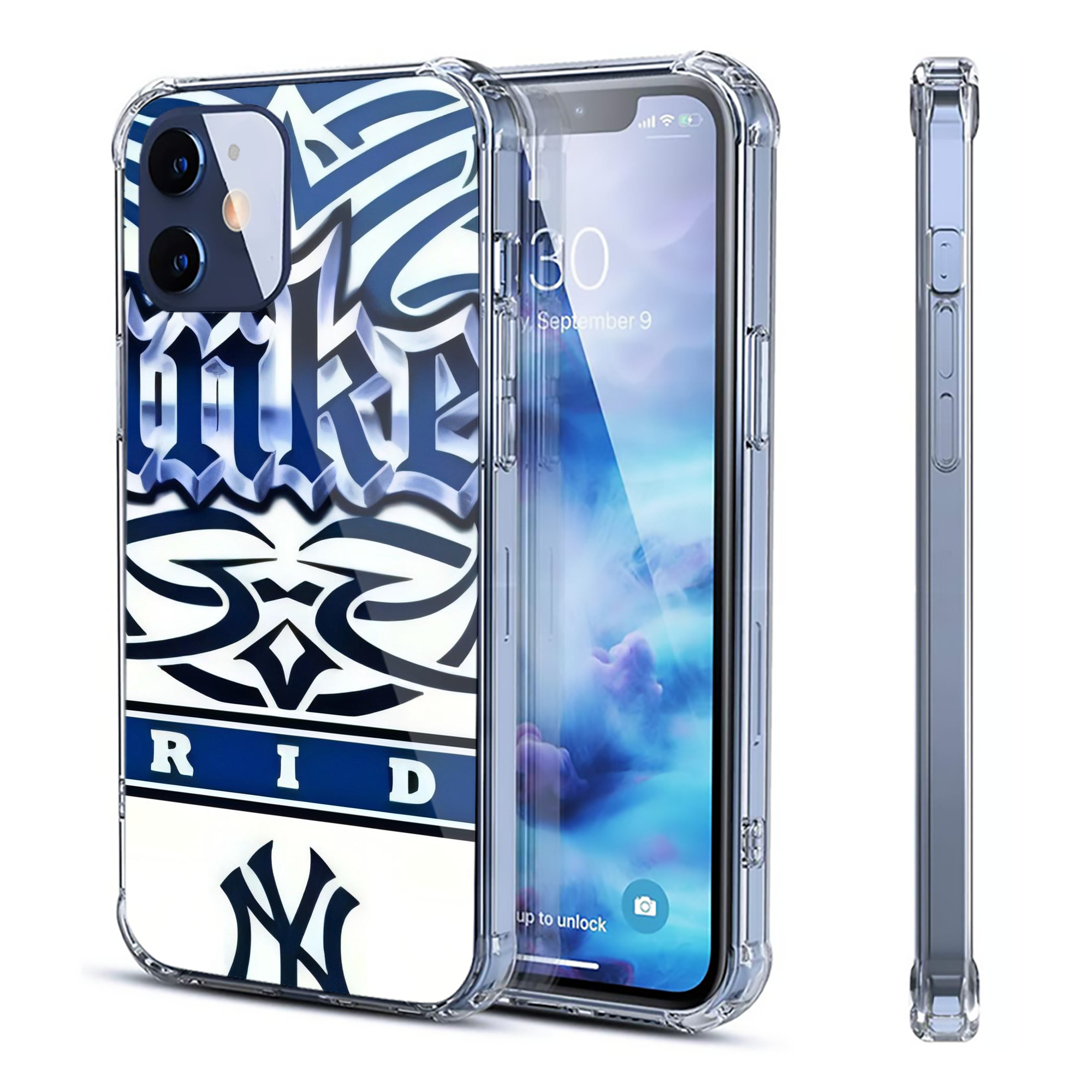 New York Yankees 304 Clear IPhone 12 Case – Soft TPU With UV Print – Enhanced Drop Protection, Precise Fit, Anti-Fingerprint, Customizable Design, Scratch-Resistant, Yellow-Resistant